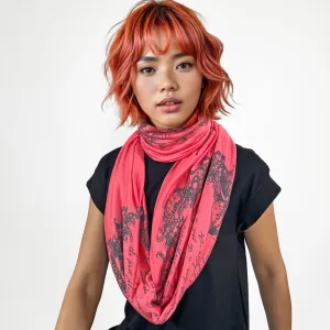 Pride and Prejudice book scarf by Jane Austen CORAL