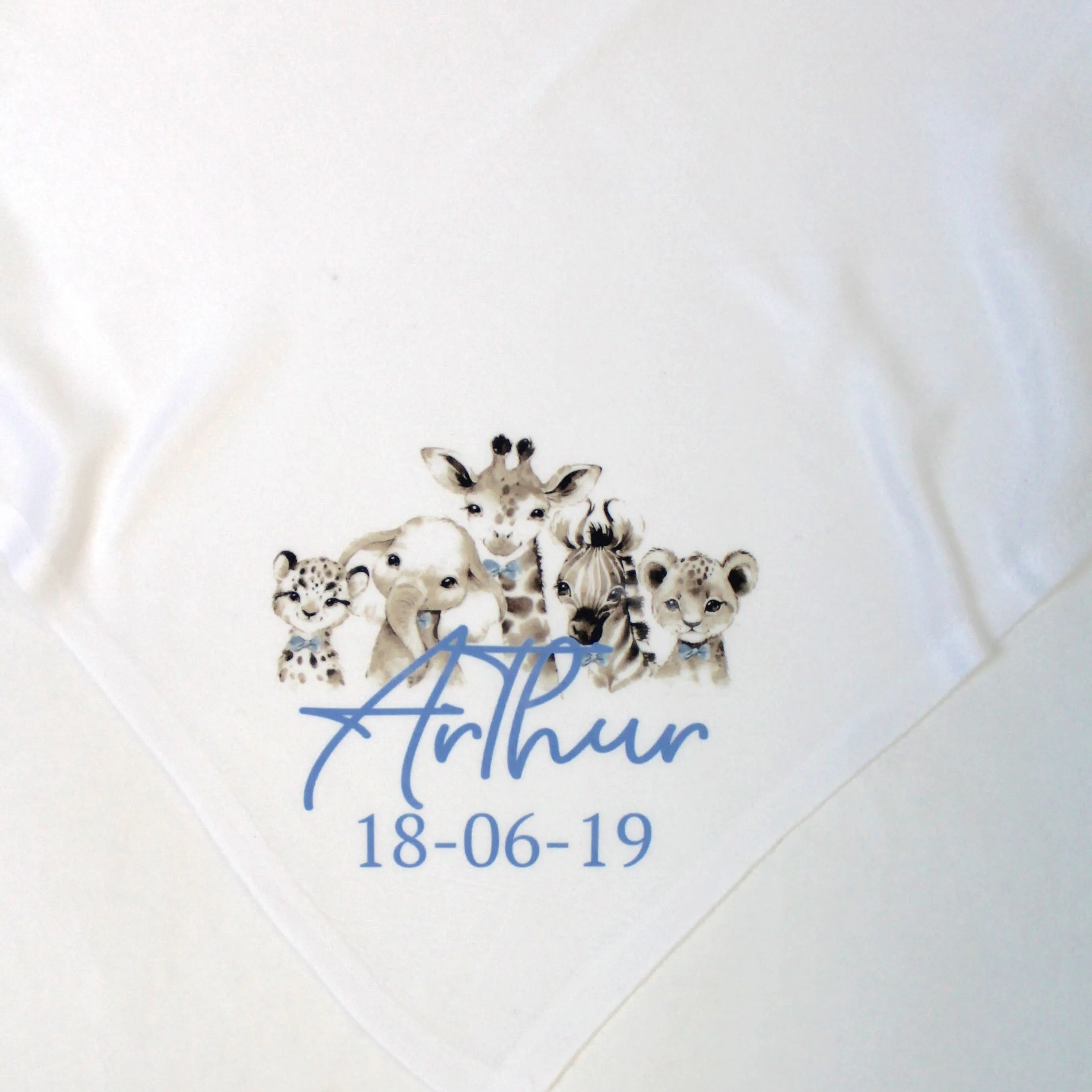 Printed Monochrome Safari Bow Tie Personalised Blanket