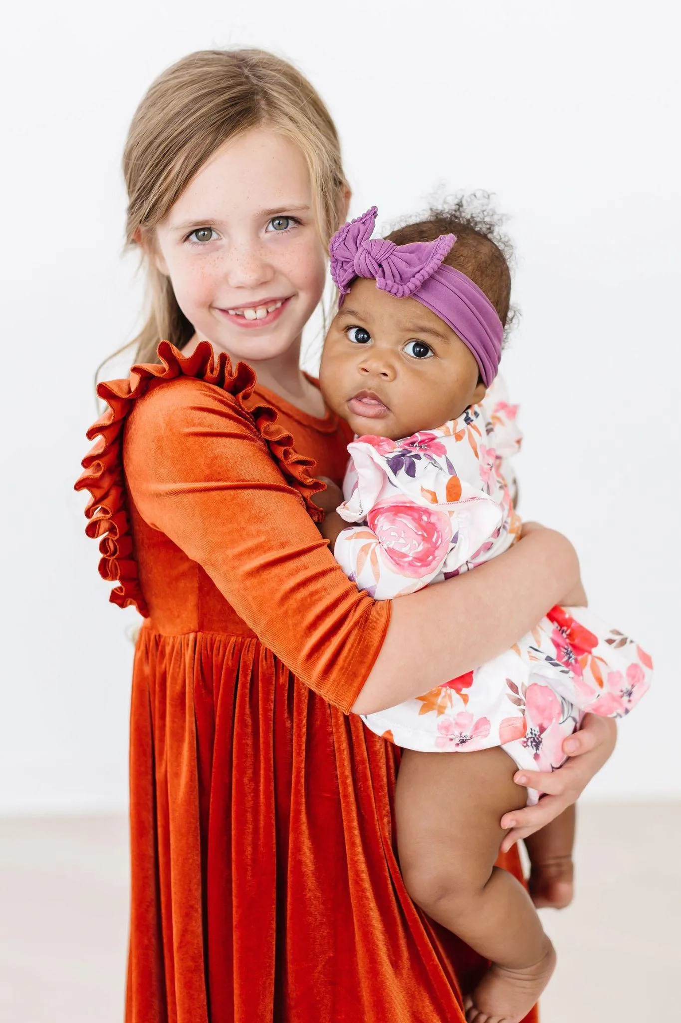Pumpkin Spice Velvet Ruffle Twirl Dress