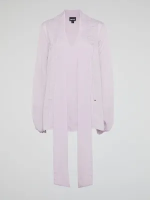 Purple Bow-Tie Blouse