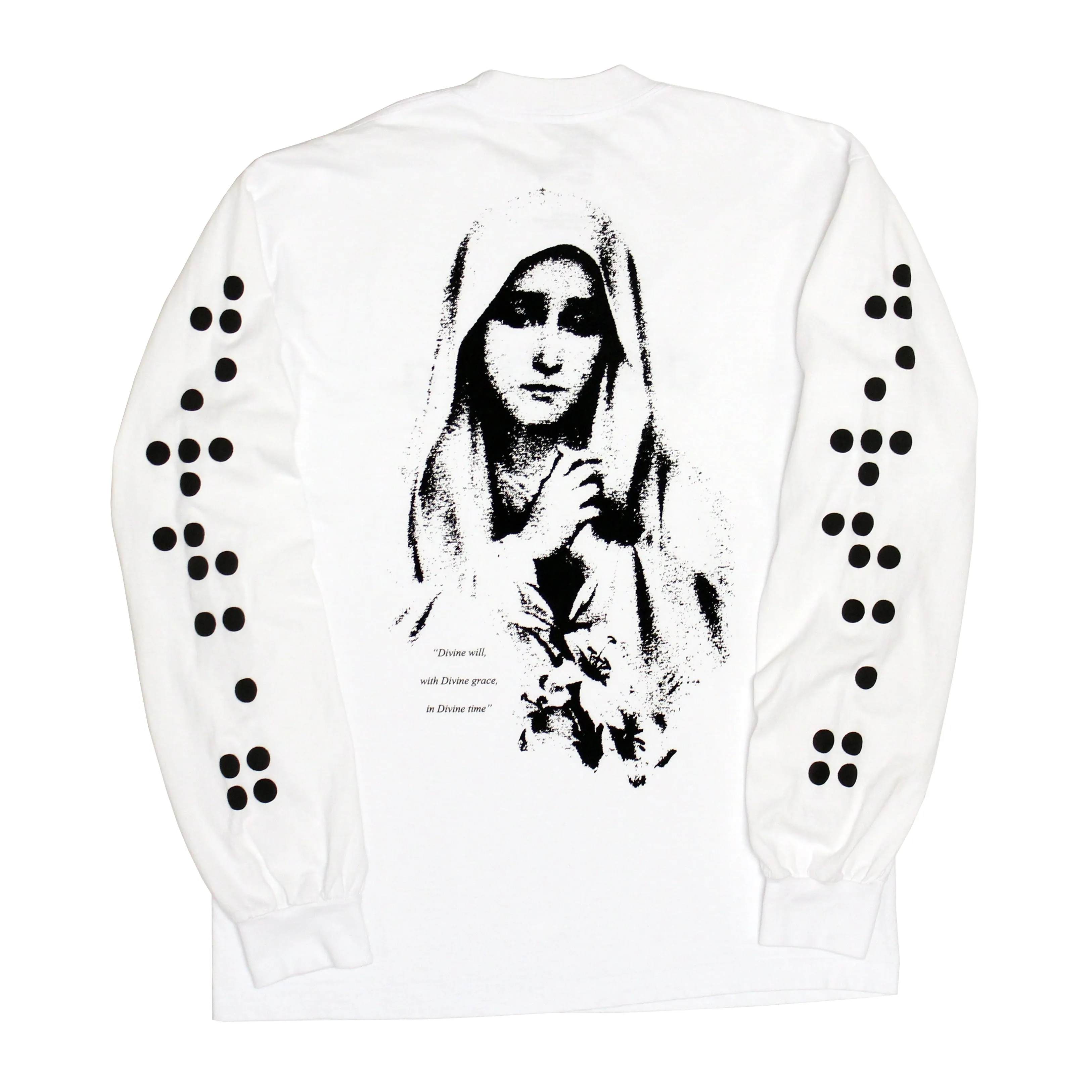 "Divine Will, With Divine Grace, in Divine Time" Longsleeve (White)