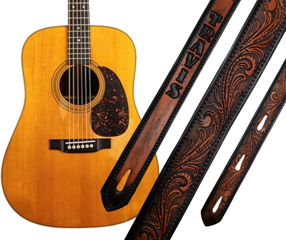 "Here's a Quarter" 1 1/2"  Leather Guitar Strap