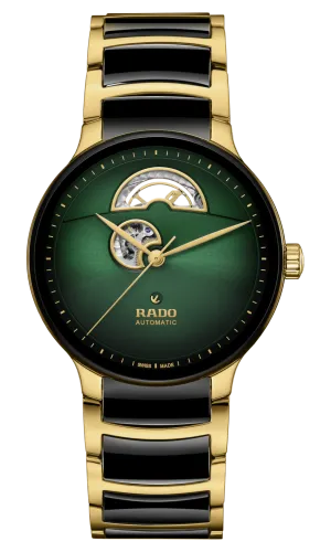 RADO Centrix Automatic Open Heart 39.5mm Green-Gold Men's Watch R30008302
