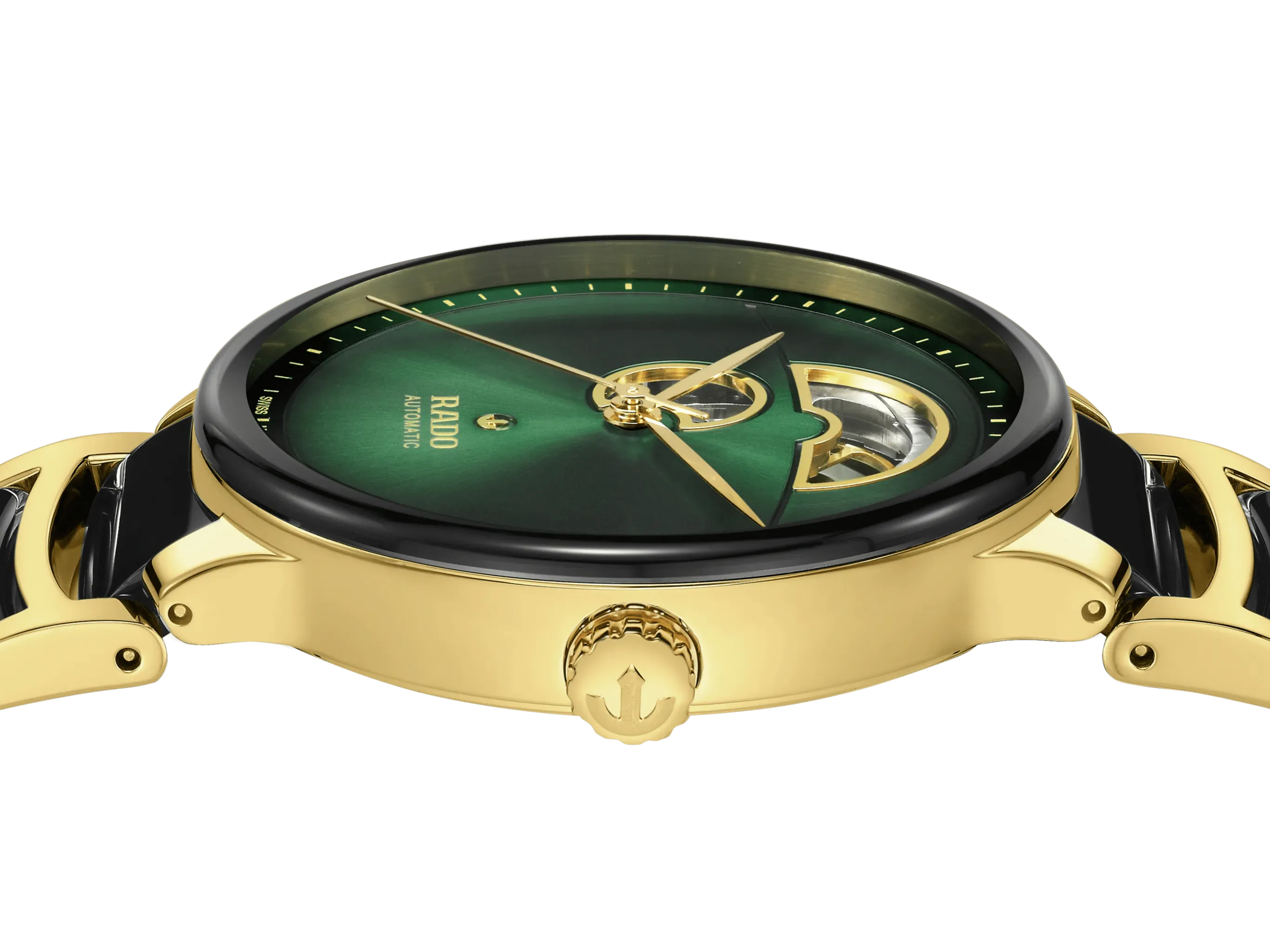RADO Centrix Automatic Open Heart 39.5mm Green-Gold Men's Watch R30008302