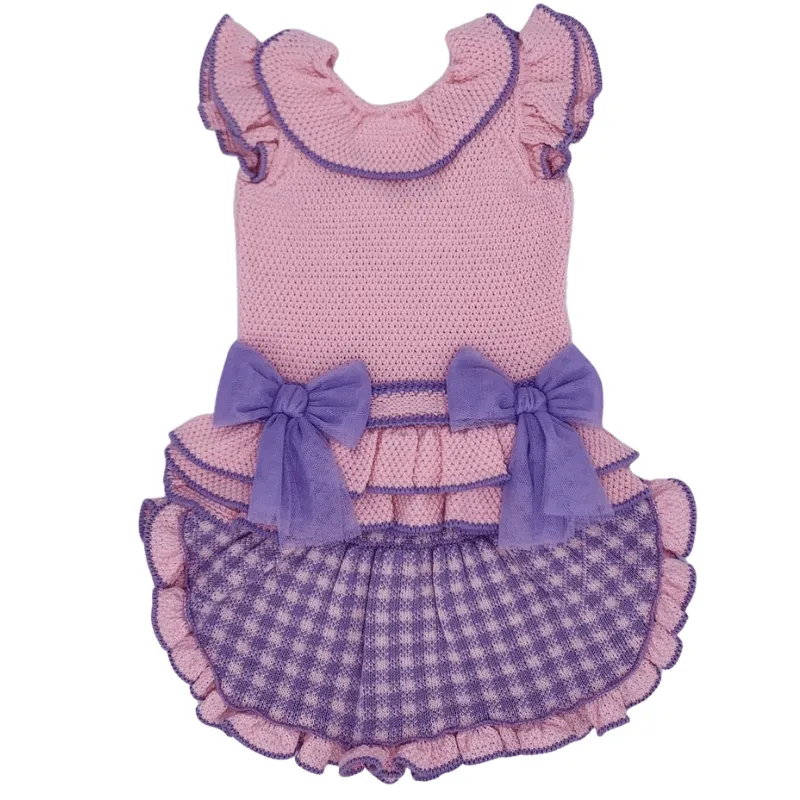 RAHIGO - Three Piece Skirt Set - Lilac/Pink