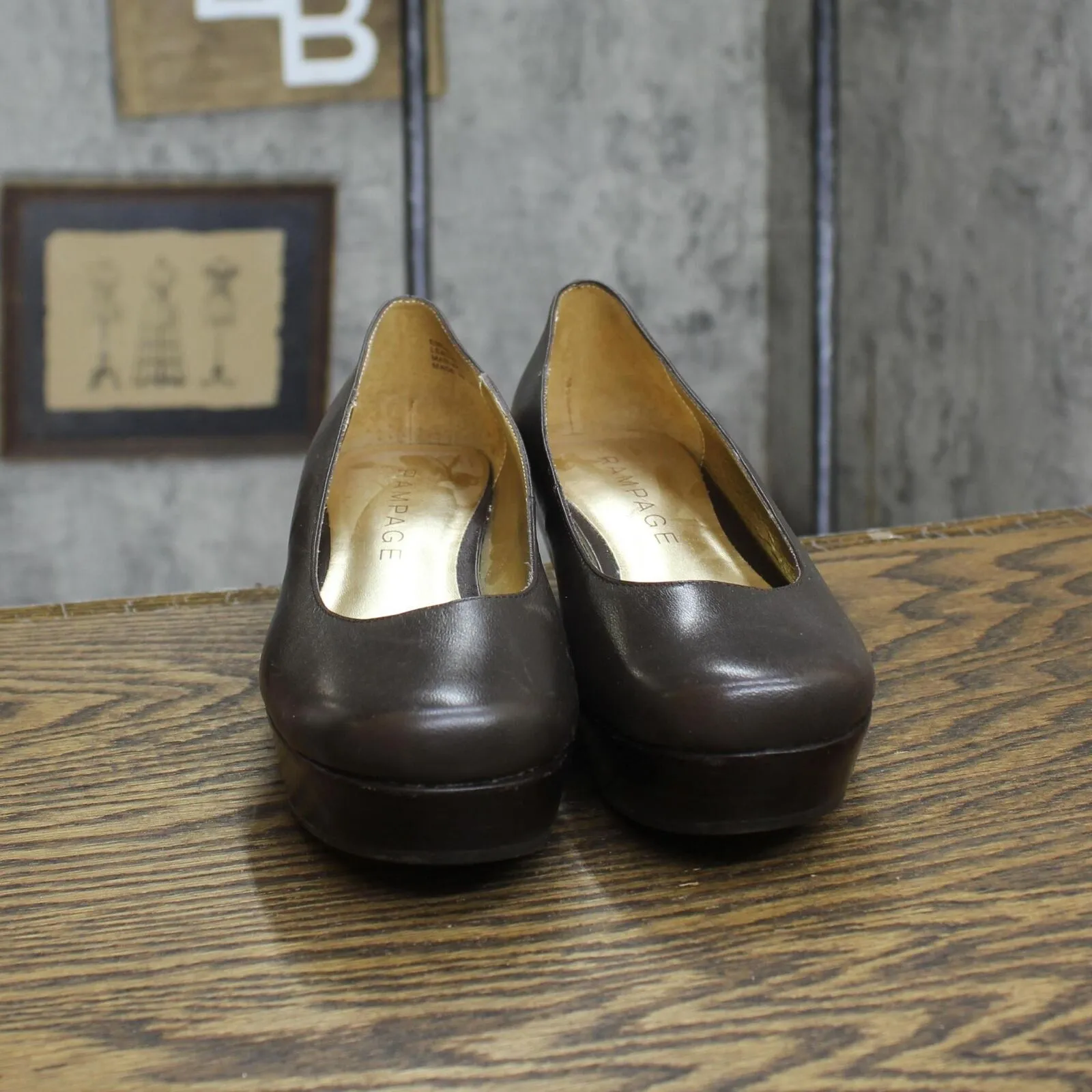 Rampage Womens Vintage Pull On Wedge Heels 1673feb44bf13e Brown 6M