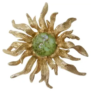 Rare Boucher Gold Anemone Flower Pin Brooch circa 1960s