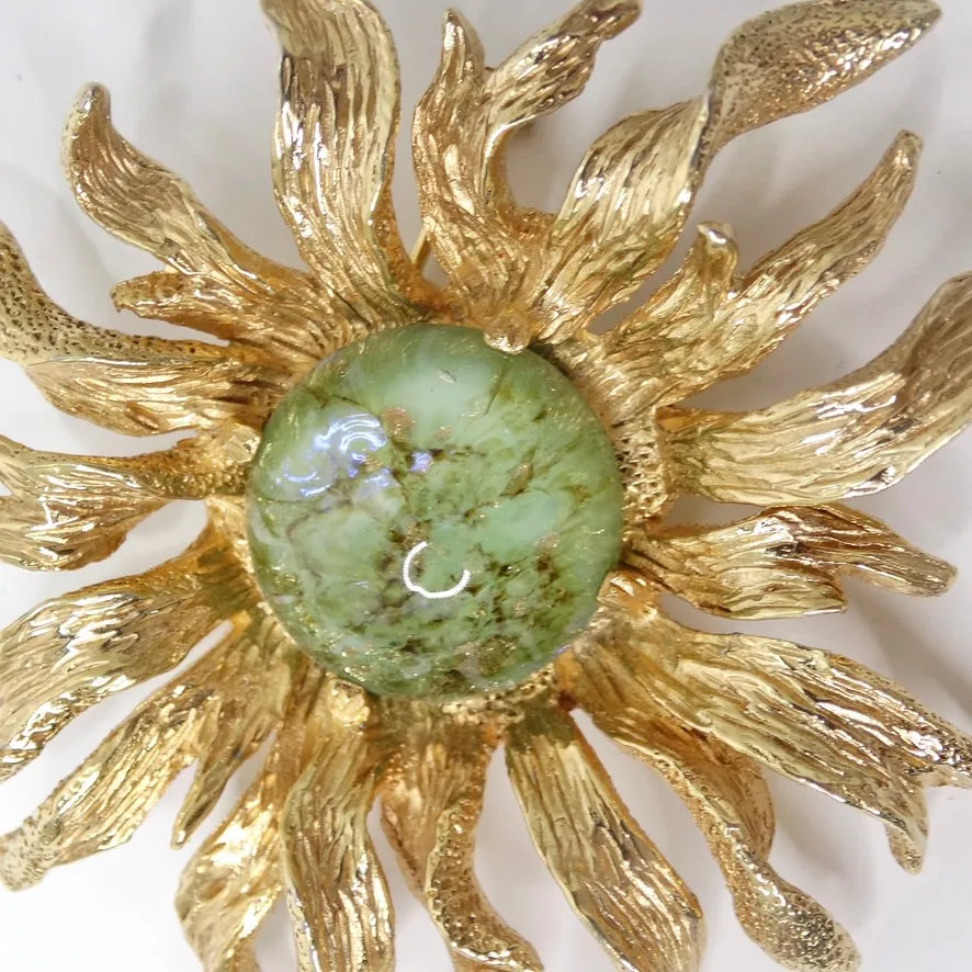 Rare Boucher Gold Anemone Flower Pin Brooch circa 1960s