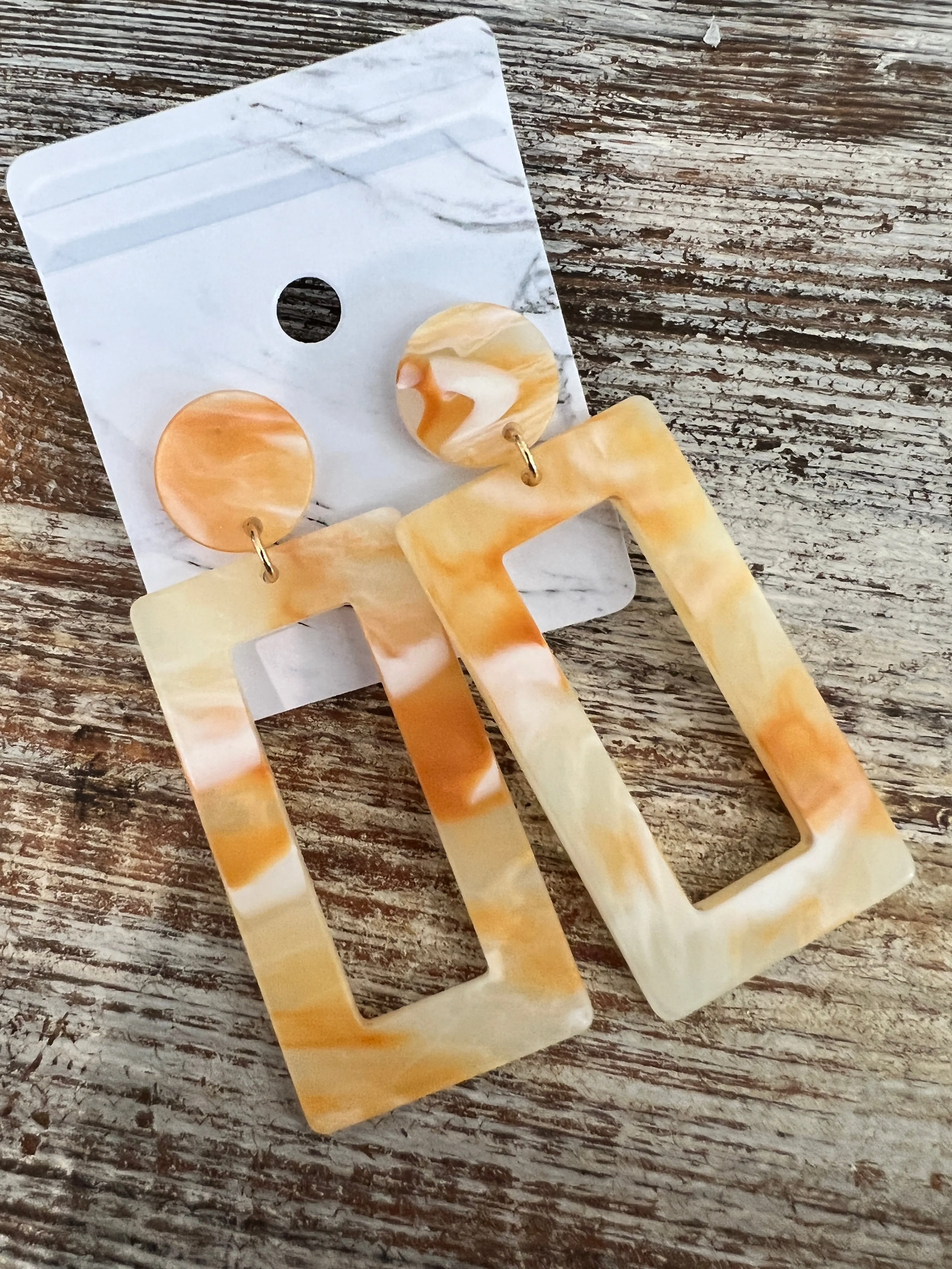 Rectangle Acetate Earring