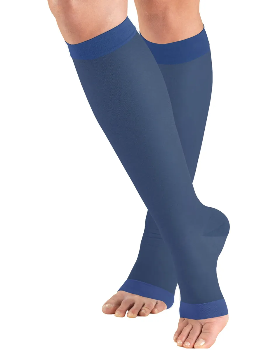 ReliefWear Women's LITES OPEN TOE Knee High Support Stockings 15-20 mmHg