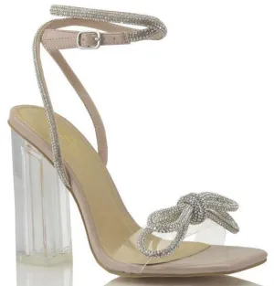 RHINESTONE BOW HEEL