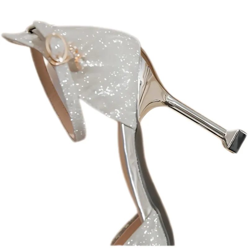Ribbon-Button Wedding Heels