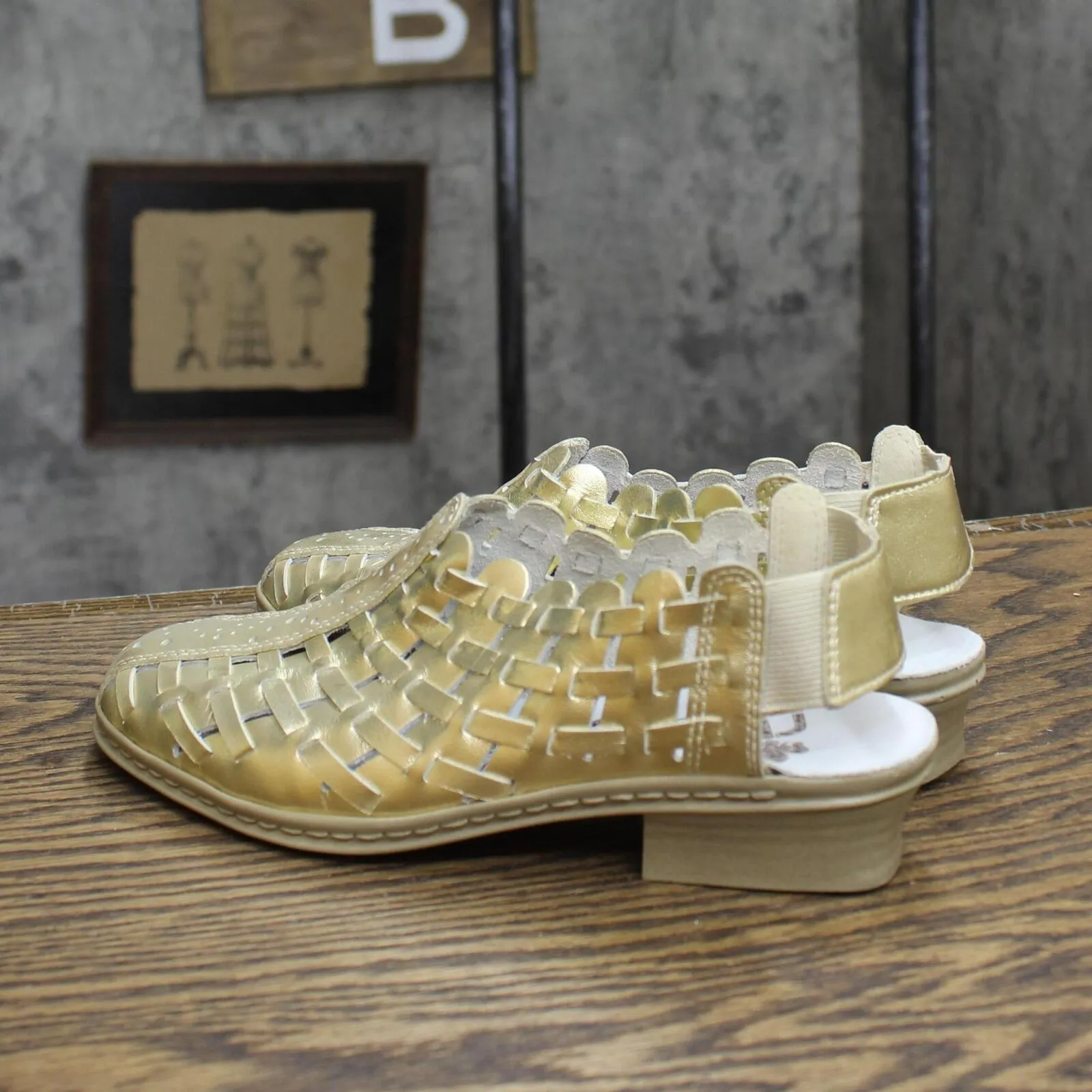 Rieker Womens Vintage Basket Weave Sandals 1673d8baae00e3 Gold Yellow 36 (5.5M)