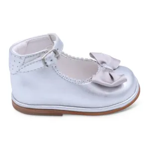 'Rita' Girls Silver Ankle Strap Shoes