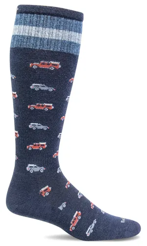 Road Trip Men Knee-High - Navy Moderate Compression (15-20mmHg)