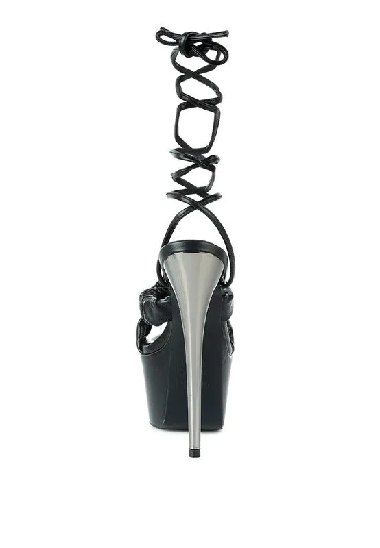 RUCHED STRAPS HEELS