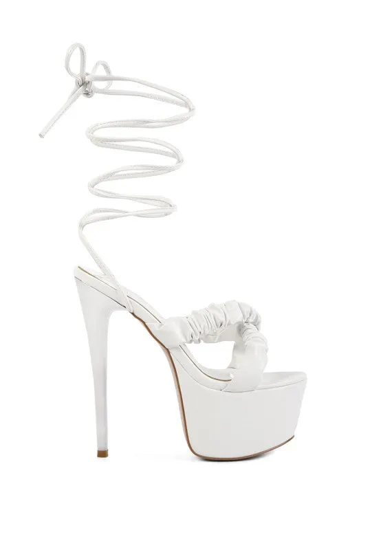 RUCHED STRAPS HEELS