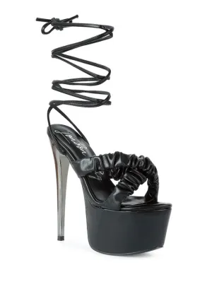 RUCHED STRAPS HEELS