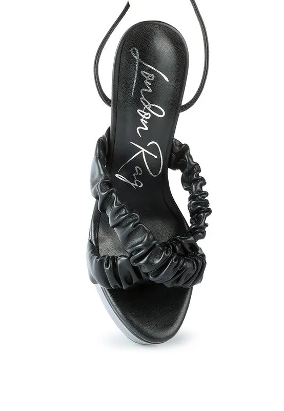 RUCHED STRAPS HEELS