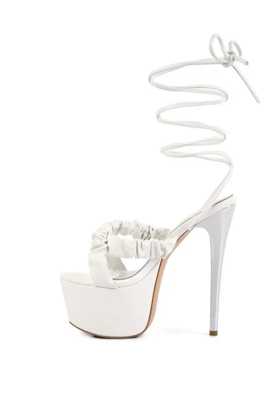 RUCHED STRAPS HEELS