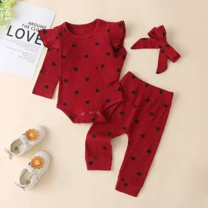 Ruffle Hearts Long Sleeve Vest & Leggings