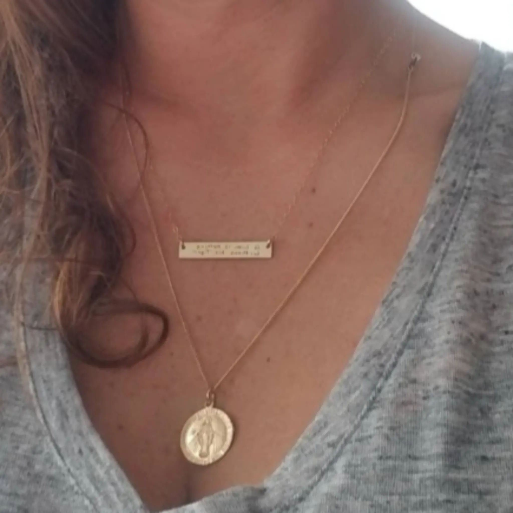 Saint Mary/Mother Mary Religious Coin Necklace - Sterling or Gold