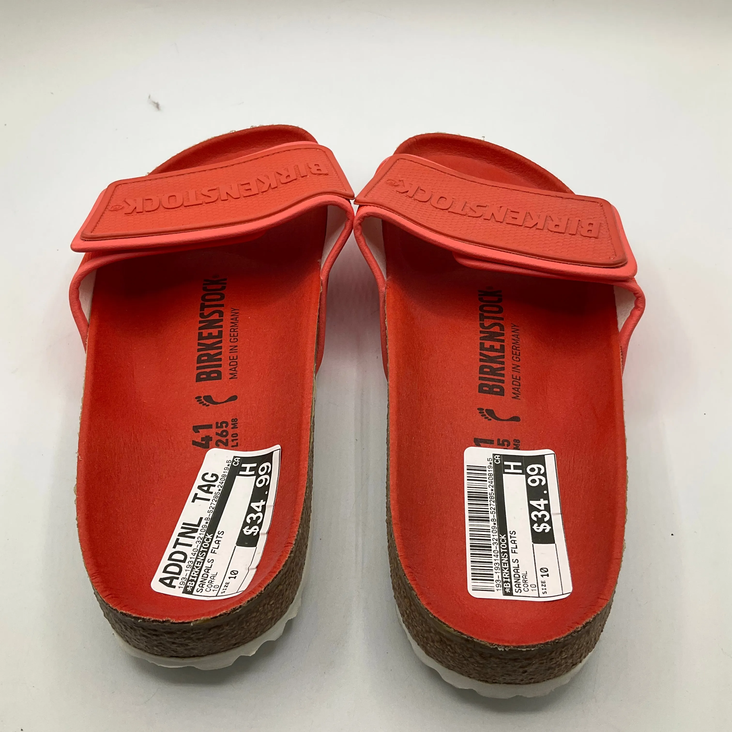 Sandals Flats By Birkenstock In Coral, Size: 10