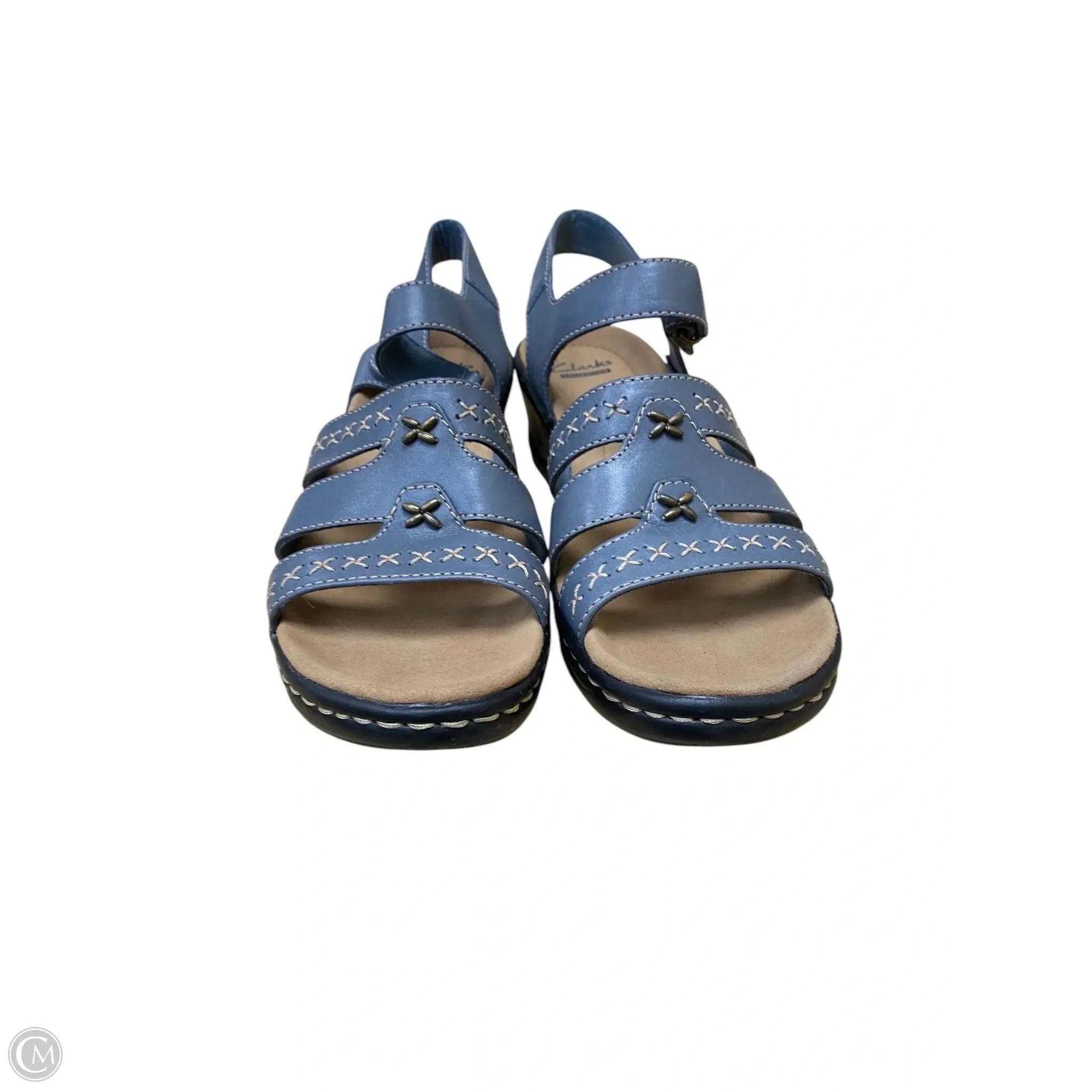Sandals Flats By Clarks In Grey, Size: 8