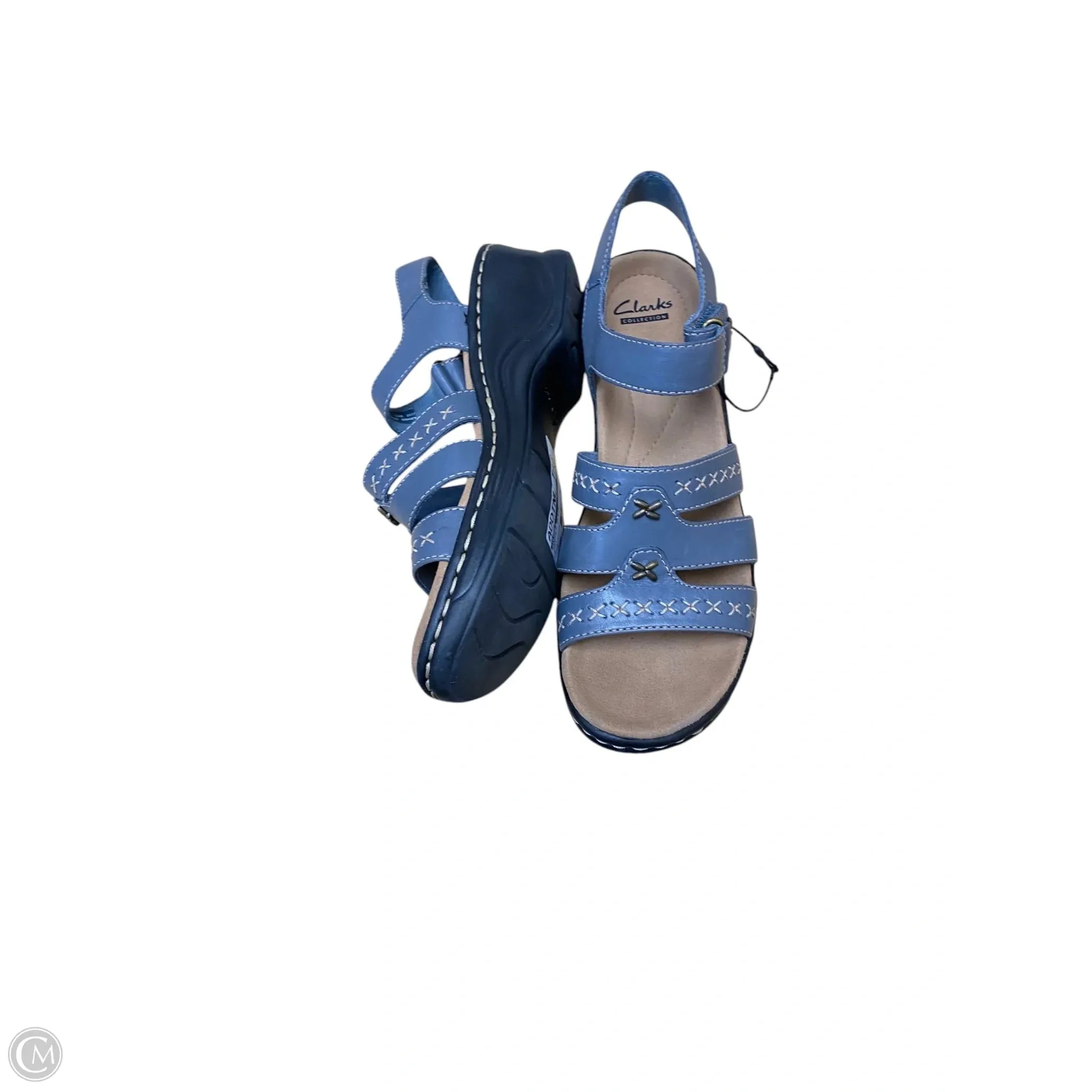 Sandals Flats By Clarks In Grey, Size: 8