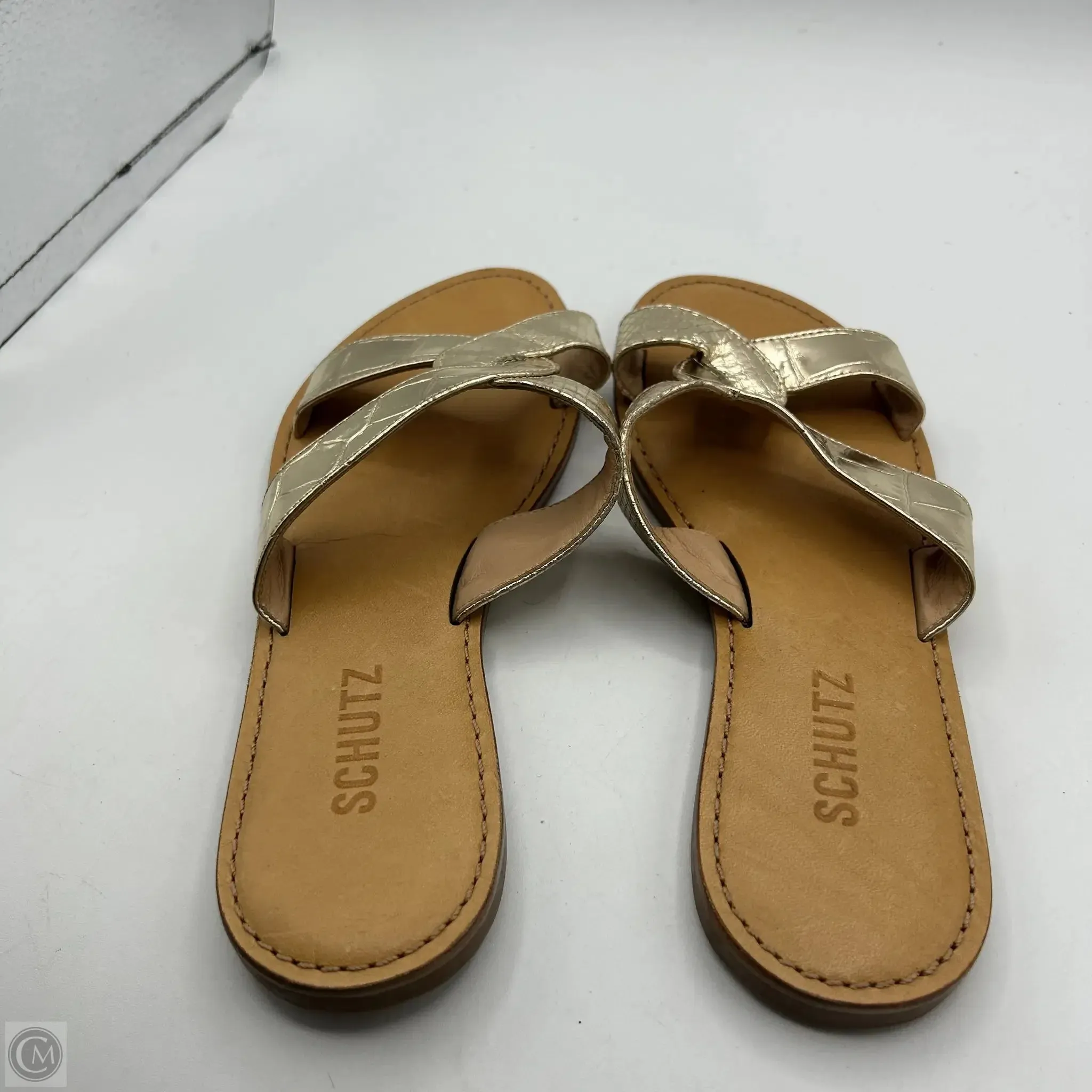 Sandals Flats By Cma In Gold, Size: 6