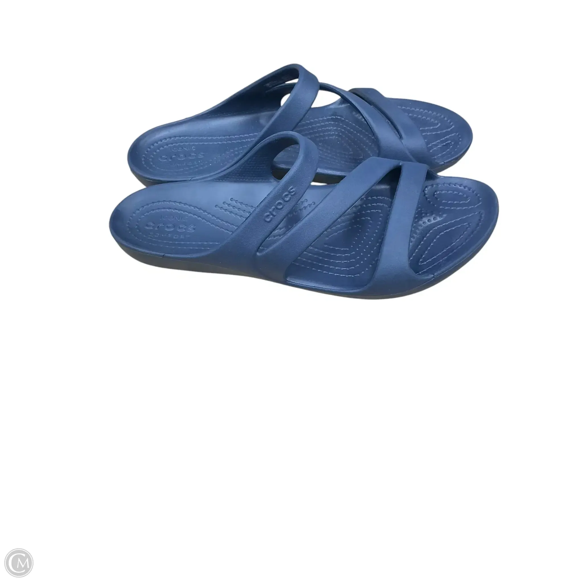 Sandals Flats By Crocs In Blue, Size: 10
