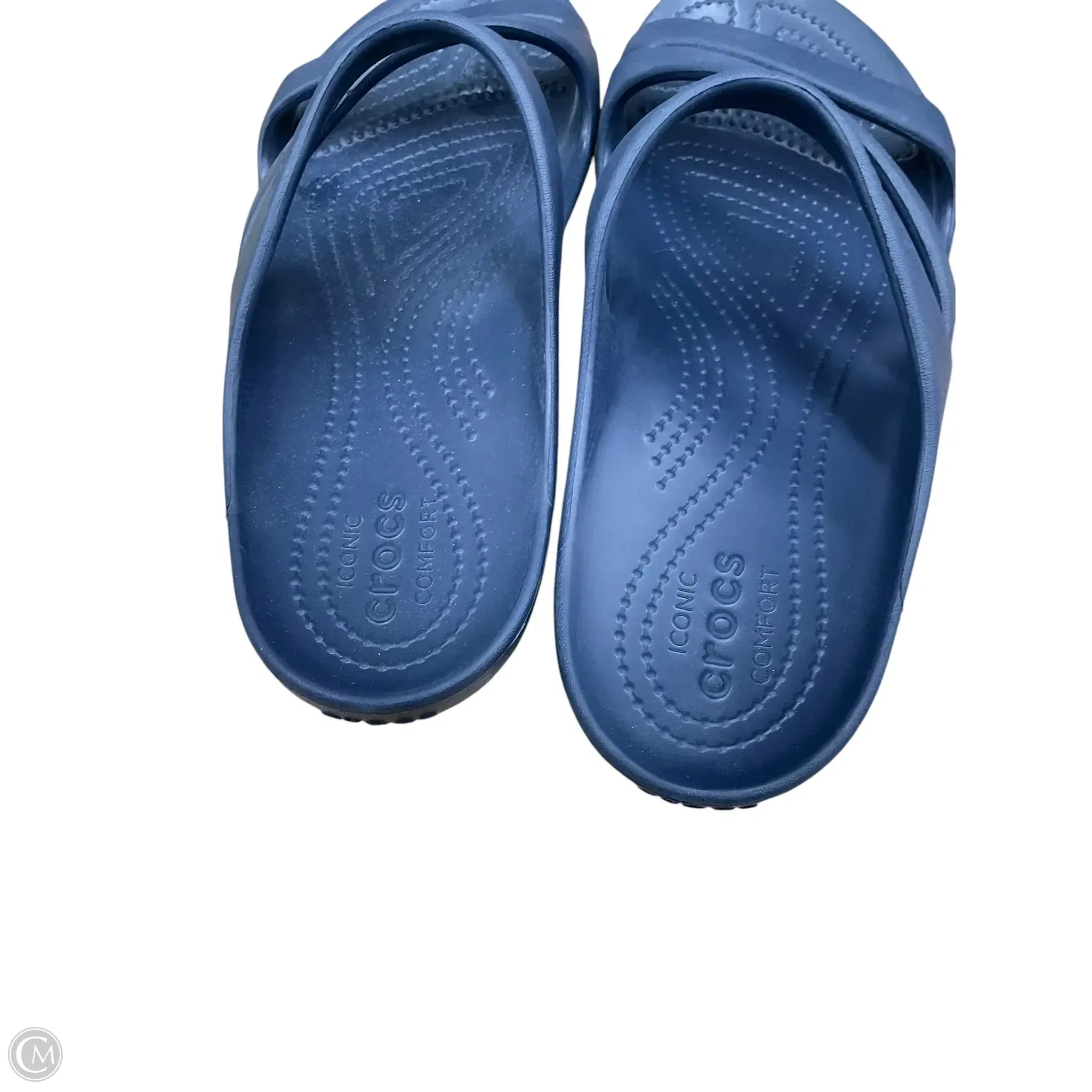 Sandals Flats By Crocs In Blue, Size: 10