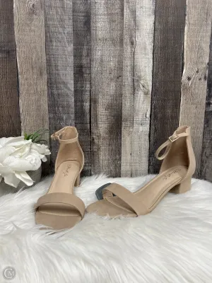 Sandals Heels Block By Herstyle In Beige, Size: 10