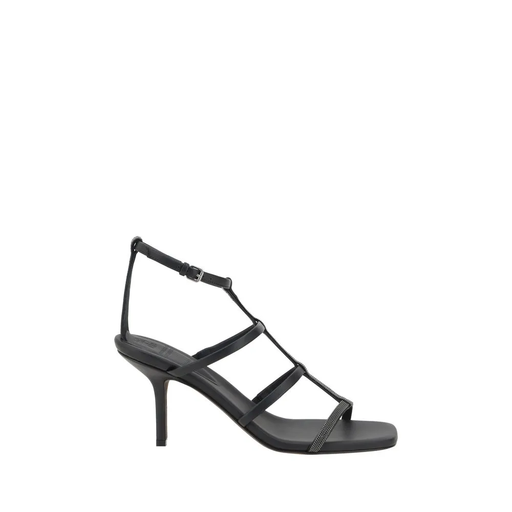 Sandals with sparkling embellishment
