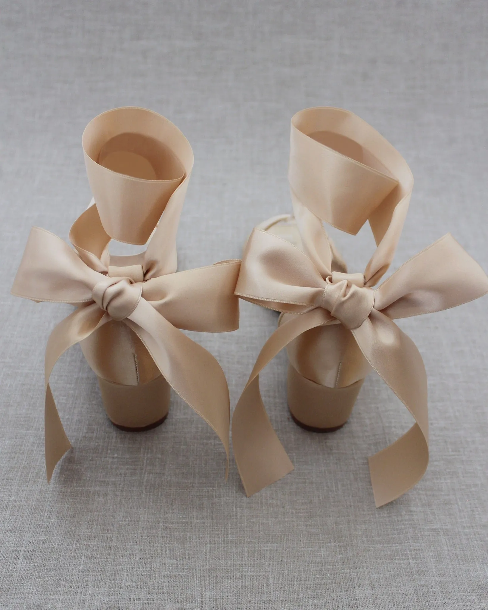 Satin Block Heel Sandal with Wrapped Ribbon Tie