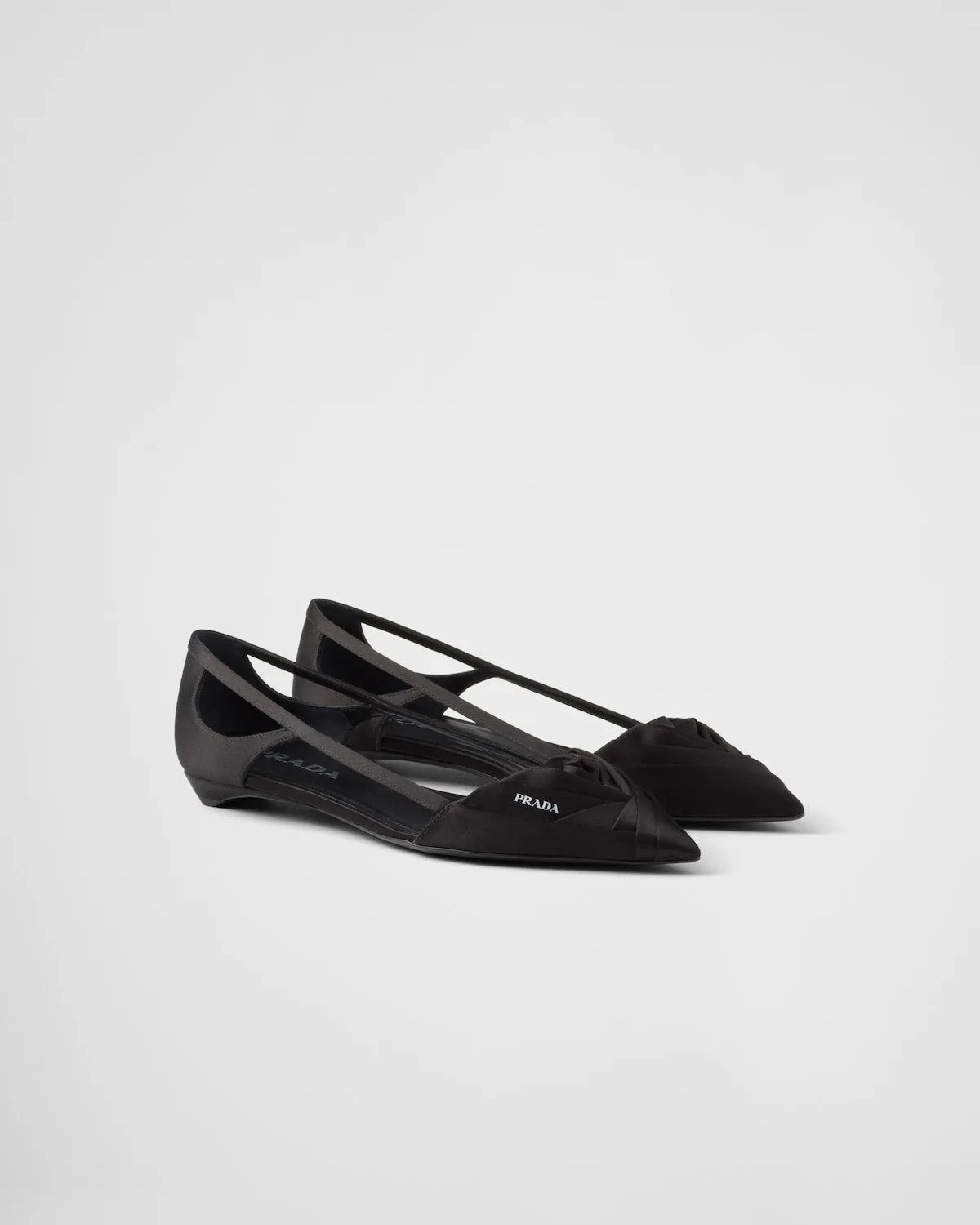 Satin Cut-Out Ballerinas