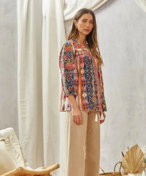Savanna Jane Floral Print Babydoll Top