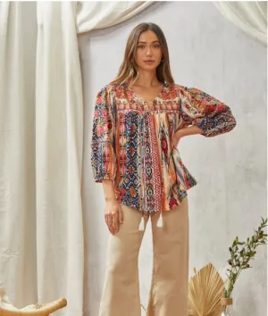 Savanna Jane Floral Print Babydoll Top
