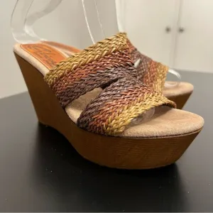 Sbicca Vintage Collection Woven Braided Platform Wedge Sandal 7