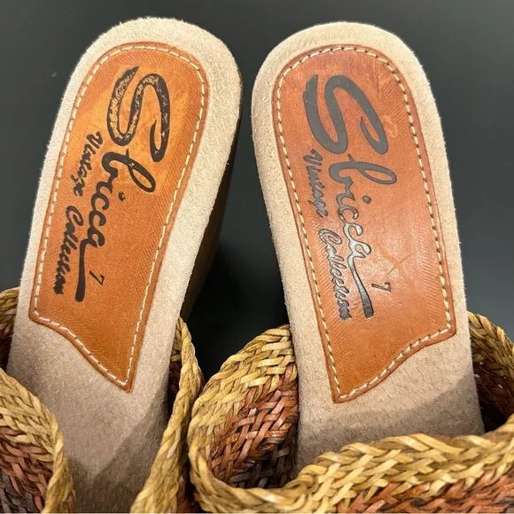 Sbicca Vintage Collection Woven Braided Platform Wedge Sandal 7