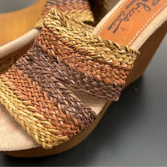 Sbicca Vintage Collection Woven Braided Platform Wedge Sandal 7