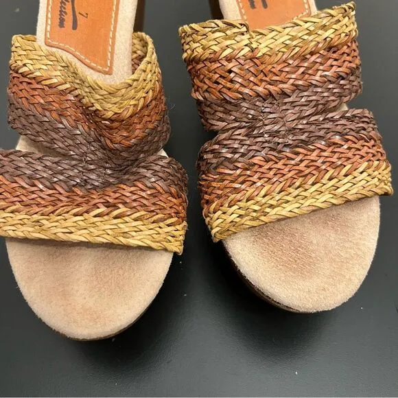 Sbicca Vintage Collection Woven Braided Platform Wedge Sandal 7