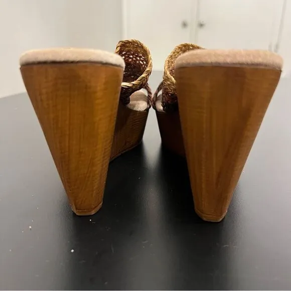 Sbicca Vintage Collection Woven Braided Platform Wedge Sandal 7