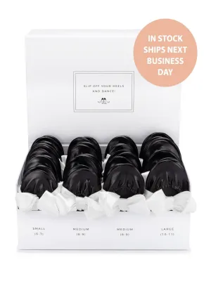 Scratch & Dent 20 Pairs of Black Rescue Flats (WHITE Display Box)