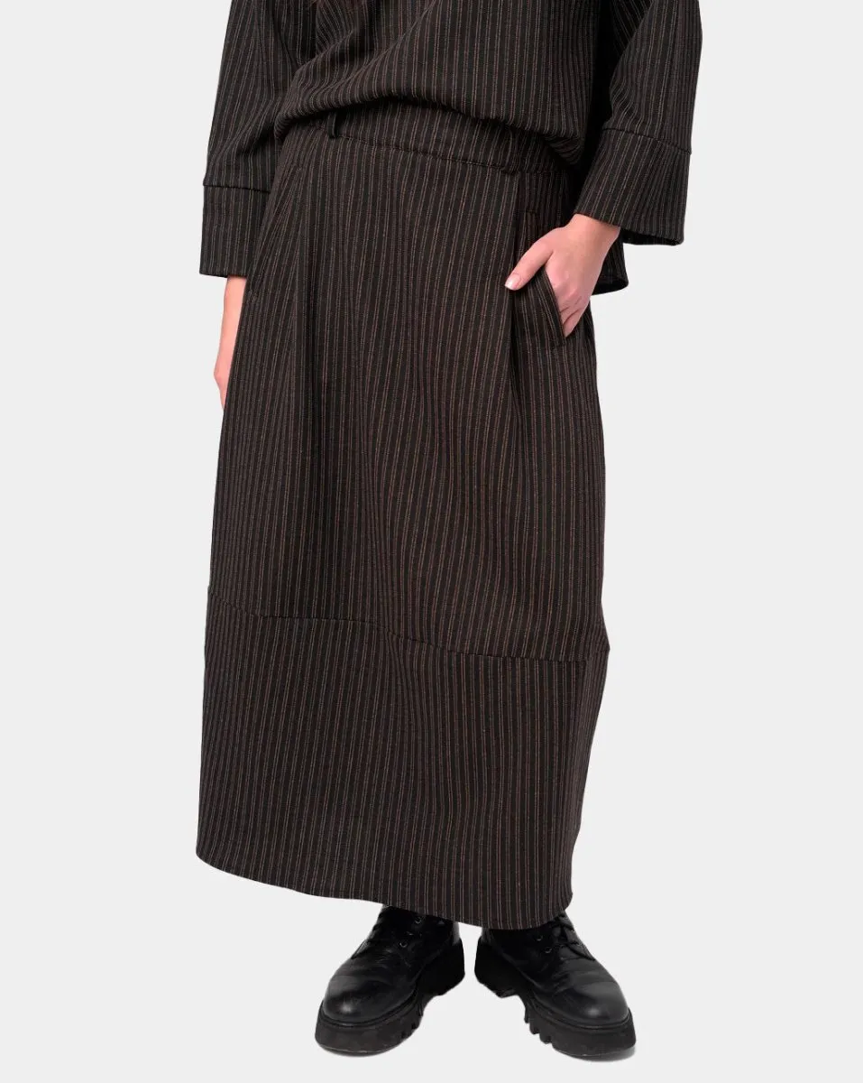 Seamed Elastic Waist Skirt