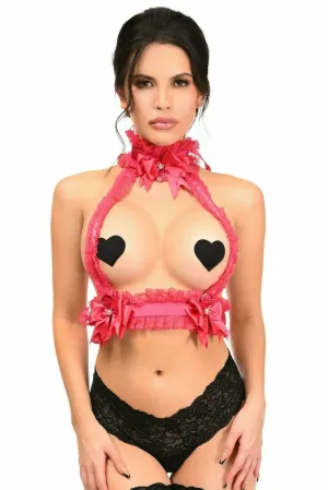 Sexy Fuchsia with Fuchsia Lace Double Strap Body Harness