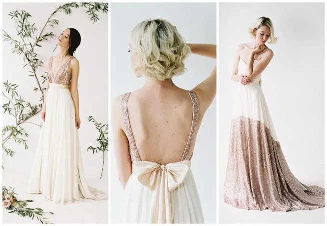 Sexy Sparkly Backless Champagne Ivory A-line Bow Tie Long Prom Dress, WG05
