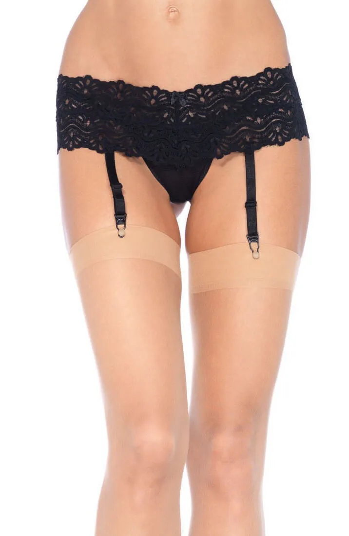 Sheer nude thigh high stockings