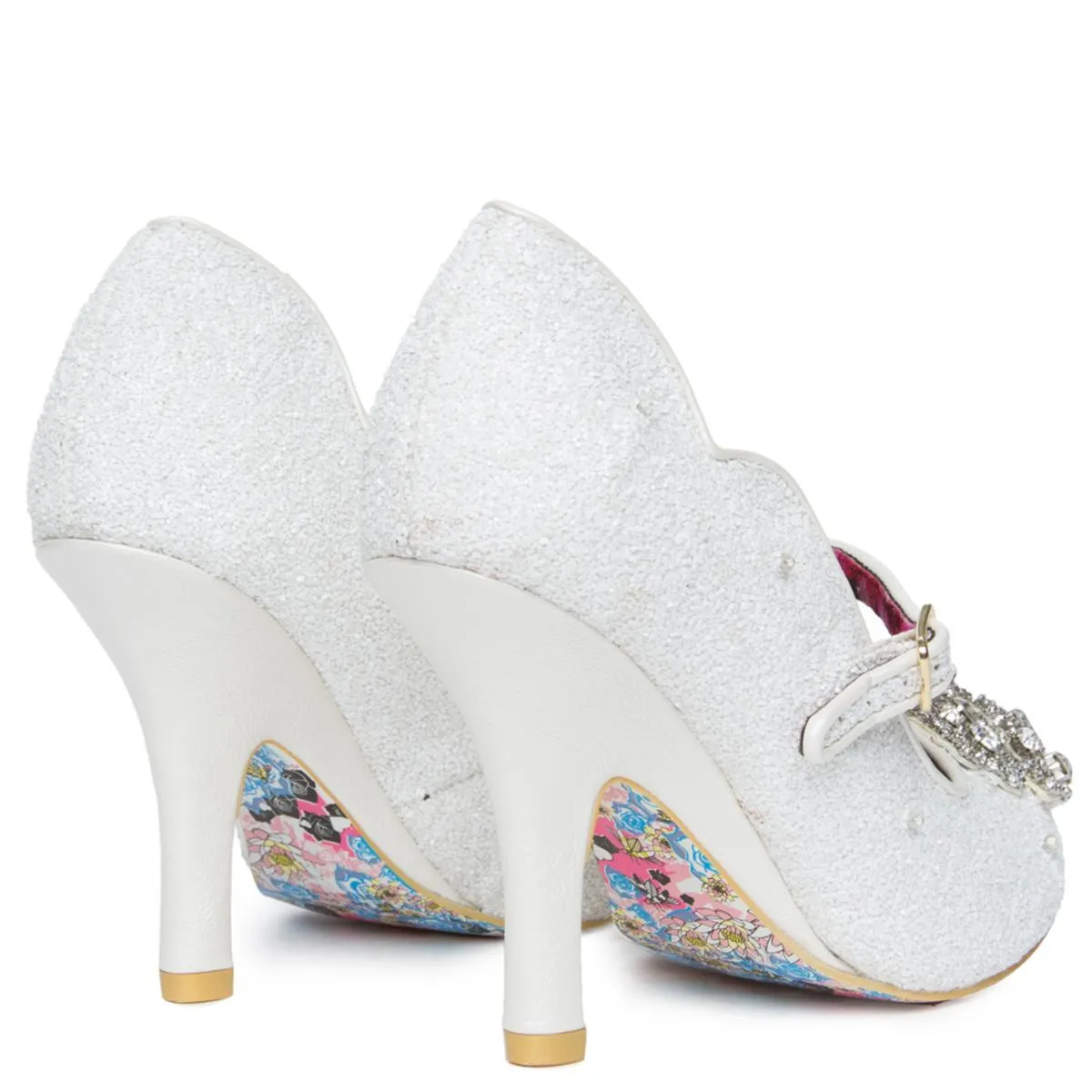 Shimmer White Light Up High Heel Ivory