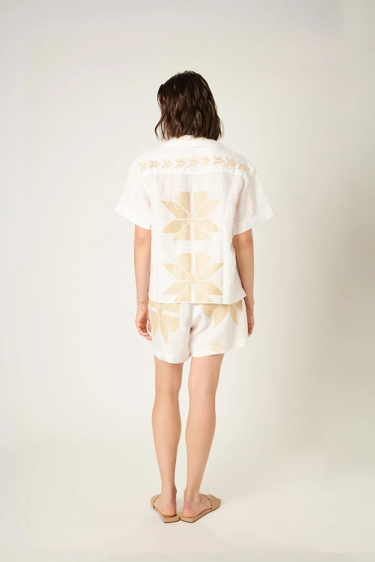 SHIRT AEOLIS S/S - WHITE GOLD